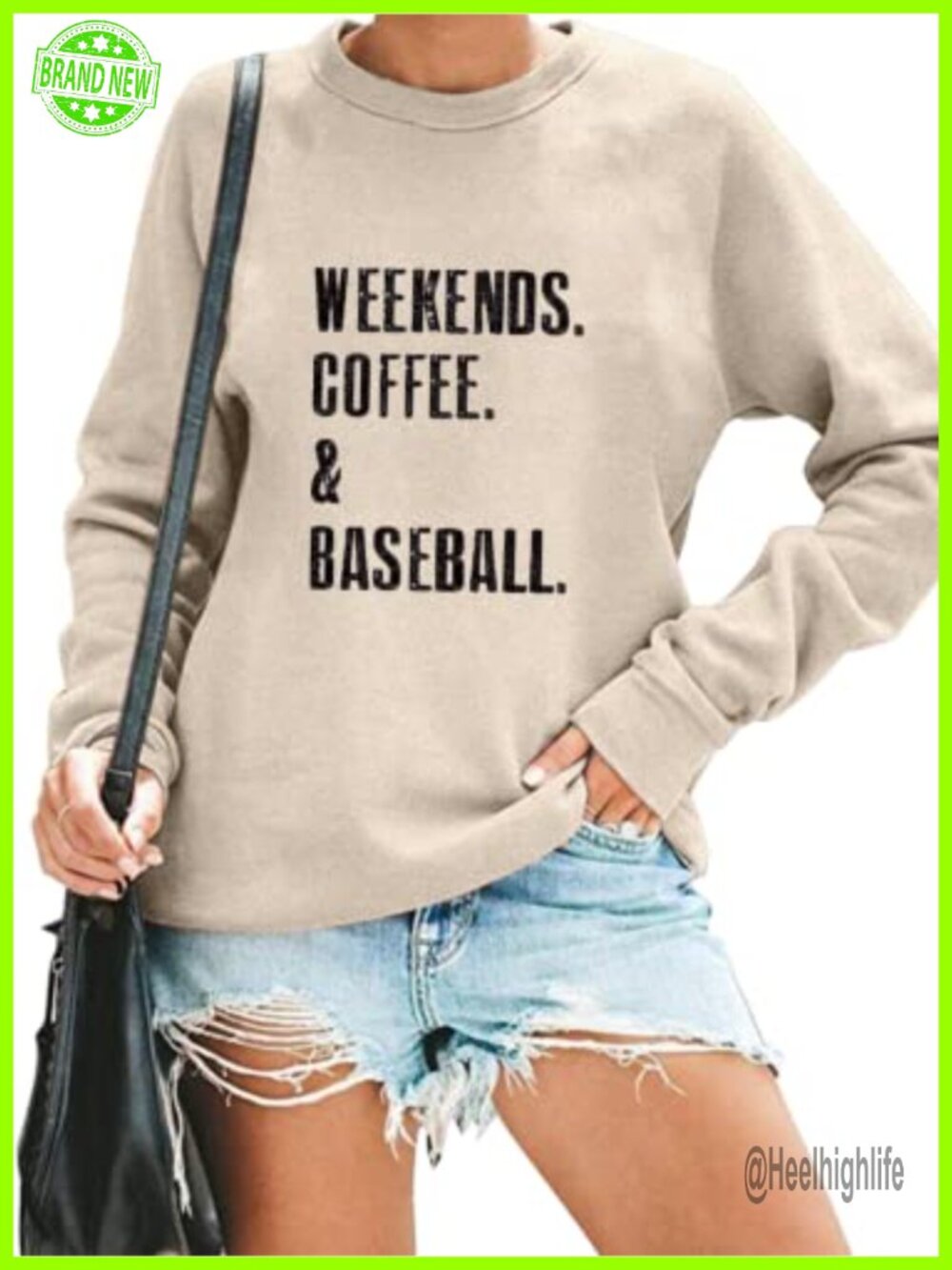 Coffee Baseball Sweatshirt Long Sleeve Crewneck Pullover Women